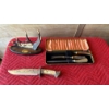 Image 1 : Antler Style Cutlery and Buck Knife with Antler Style Handle, Antler Display Piece