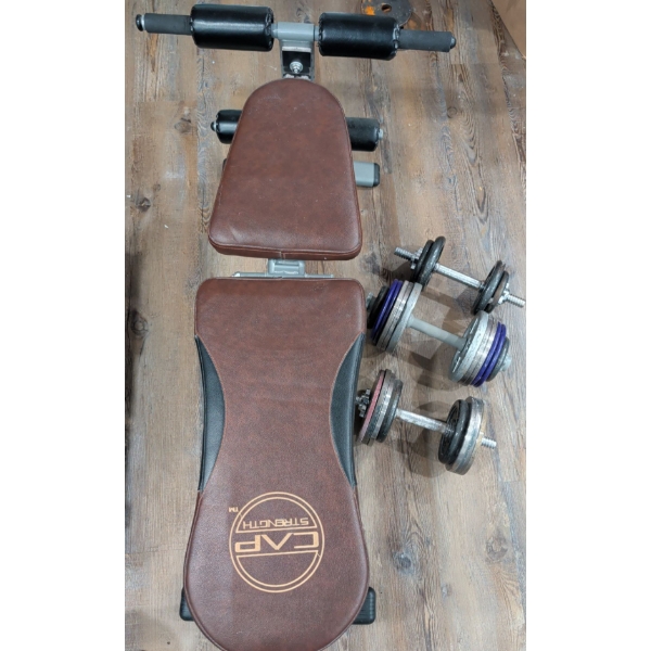 Home Gym Essentials - CAP Strength Weight Bench w/ Assorted Weights 