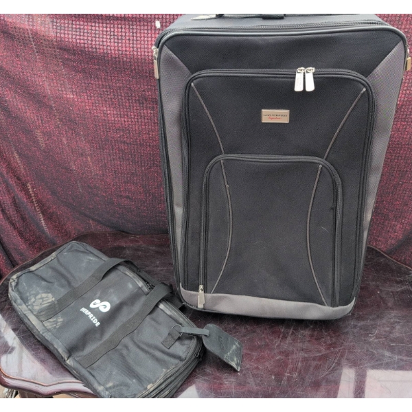 Levi Signature Suitcase and Everpride Garment Bag, Soft-Sided Black Luggage Set