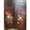 Image 5 : 4 Panel Room Divider w/ Painted Flowers- Each Panel 16 W X 70 T 