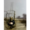 Image 4 : Brass Hurricane Oil Lamp, Copper Matchstick Holder, and Decorative Flask Set