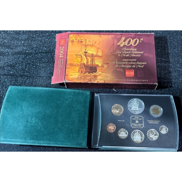 2004 400th Anniversary First French Settlement in North America Sterling Silver Proof Set