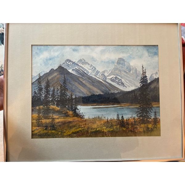 Famed mountain painting of Jasper / Hinton area . 