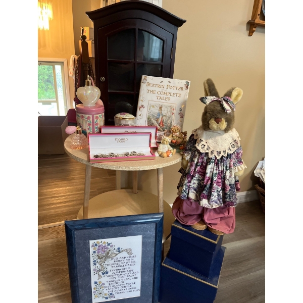 Jewellery display case vintage bunny costume jewellery the complete tales by Beatrix Potter collecti
