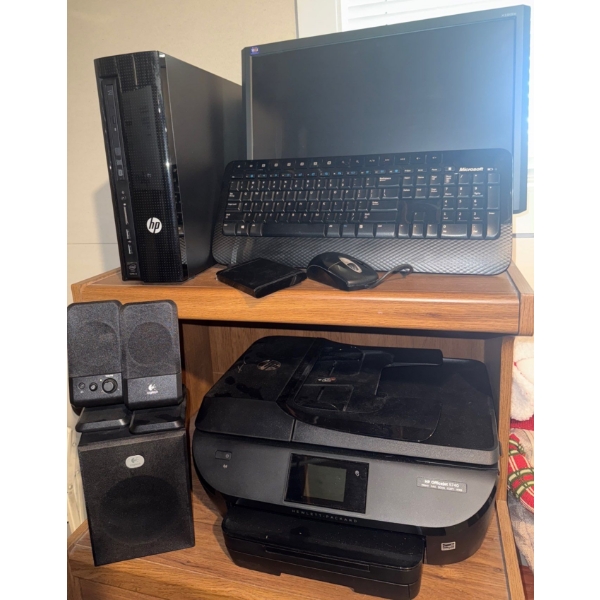 HP Slimline Desktop Mo.410-109 w/ Acer 21' Monitor Logotech Sound Set w/ HP Printer 