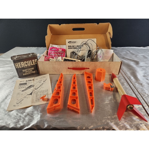 Estes Alpha III Model Rocket Launch Set with Pokemon Trading Card Tins