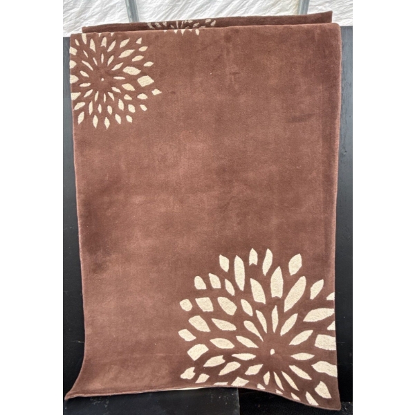 Gorgeous Large Brown Floral Rug - ~59W, 102L 