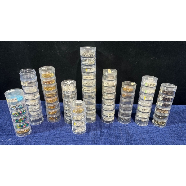Large Collection of Beads for Jewelry Making, Container Diameter is 2"