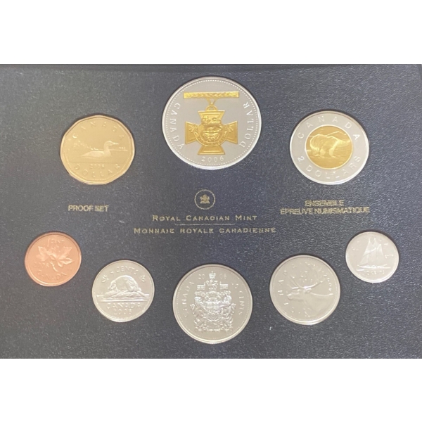 2006 Canadian Proof Set With Fine Silver Dollar 92.5% Silver 1.82 Troy Ounces