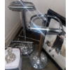 Image 3 : Collection Of Chrome Bathroom Utensils- Towel Rack, Toilet Paper Holder, Heater, Hamper