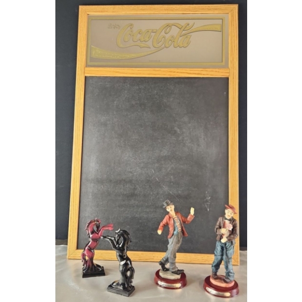 Vintage Coca-Cola Chalkboard and Figurines