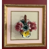 Image 1 : Antique 3D Ceramic Floral Art 13x13