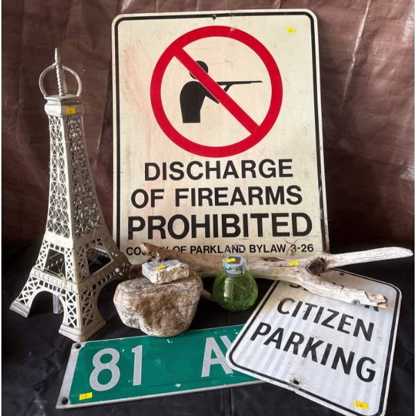 Misc. Random - Drift wood Eiffel Tower Firearms Sign & More 31T