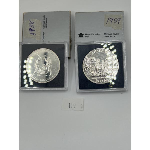 1989 Canada Alexander Mackenzie/1988 Canada Saint-Maurice Ironwork .50 Silver Dollars