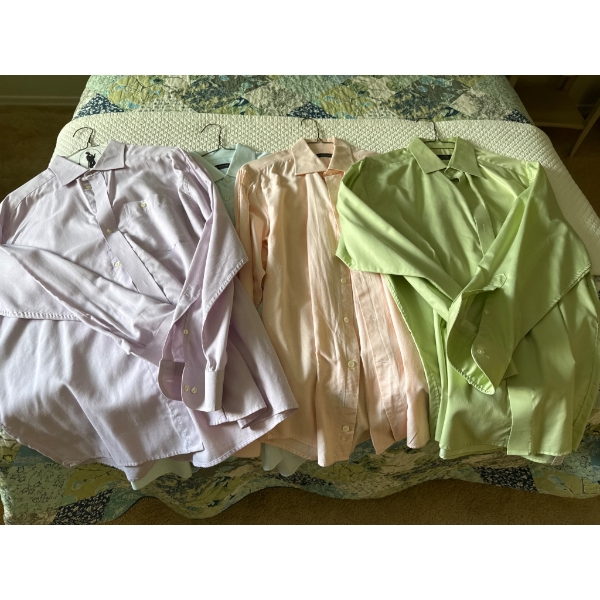 Spring-Themed Men's Size 42 Large Tall Dress Shirts
