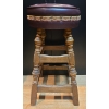 Image 1 : Lovely Wooden & Leather Stool  - 15W, 30T 
