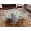 Image 1 : Wood Elephant Carving Coffee Table With Glass Top 40D