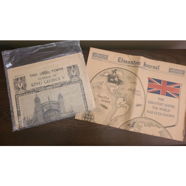 The Times- Funeral of King George V and Edmonton Journal- The Great Empire The World Has Ever Known