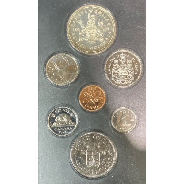 1971 Canadian Coin Set Commemorating British Columbia's Centenary