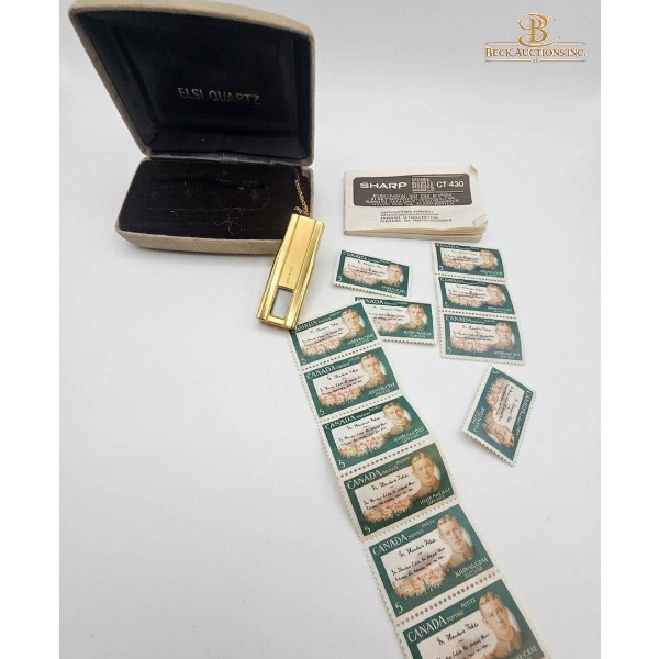 Sharp CT-431 Gold Digital Watch Pendant With Box and Instructions