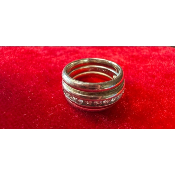 Boujee Thick White Gold Natural Diamond Ring Stamped  Corona 10K/14K, Total 0.5 Carat, Weighs 8.95g