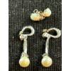 Image 1 : Sterling Silver Marchesite Pearl & Opal Ear Rings 5.4g