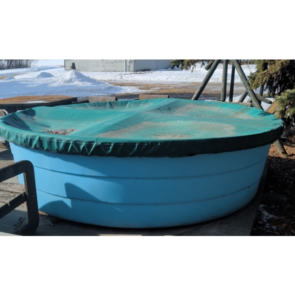 Farmer's Hot Tub -Cowboy Cool Down - Plastic Stock Tank Pool w/ Fitted Cover 