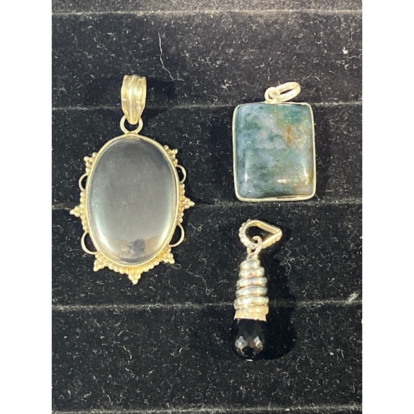 Collection of Black/Blue Stone Pendants