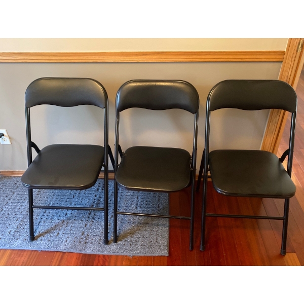 3 Folding Chairs 29" Tall