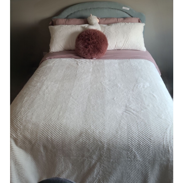 Double Upholstered  Bedframe 56 w, 48 h, 78 d, Mattress/ Boxspring and Bedding Included