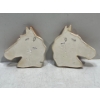 Image 4 : Chalk Animals, Pair of Horse Heads with Light Brown Coat and Blonde Mane