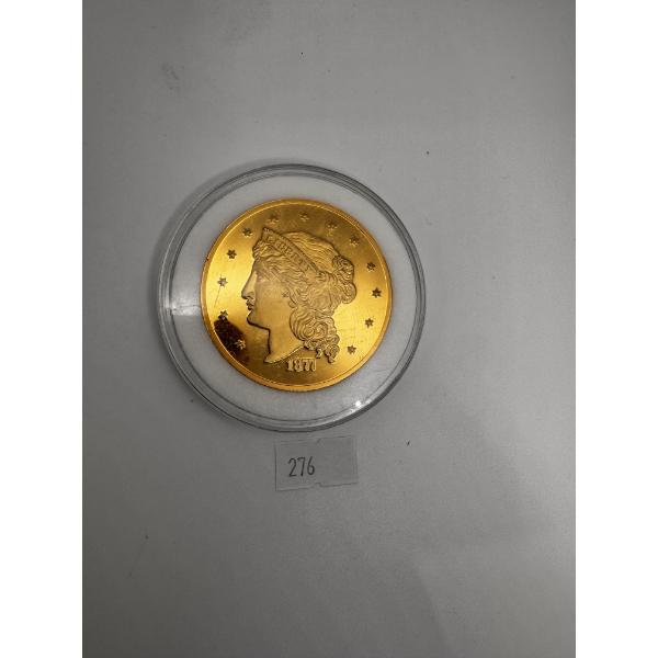 "1877" $50 Gold-plated liberty head token - 83g