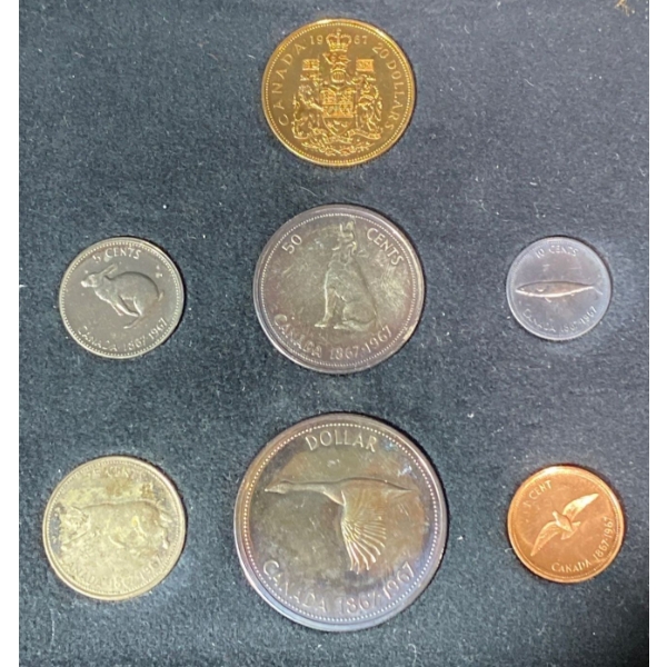 1967 22K Gold Half Dollar & Silver Uncirculated Coin Set