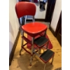Image 1 : Retro reproduction Red kitchen chair with steps .