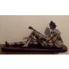 Image 5 : LLADRO Porcelain Stoneware Musical Harlequin 12x25 w/ Mahogany Custom Base
