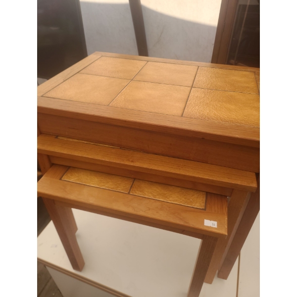 Set of Three Nesting Tables w/ Special Table Top