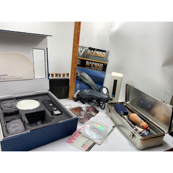 Vintage Mens Grooming Items (No No For Men, Barber in a Box - Used), Lighters and More! 