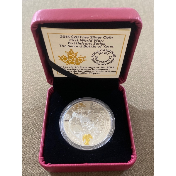 2015 CAD $20 Fine Silver Coin, Second Battle of Ypres, Royal Canadian Mint