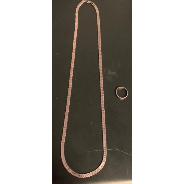 925 Stamped Chain & Ring - 52g