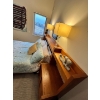 Image 8 : Retro Teak Queen Bed set with shelving including high-end mattress linens not included, comes in thr