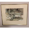 Image 1 : Artist Carolyn Blish's Framed Art Print Titled Breger's Wagon 12"x14"