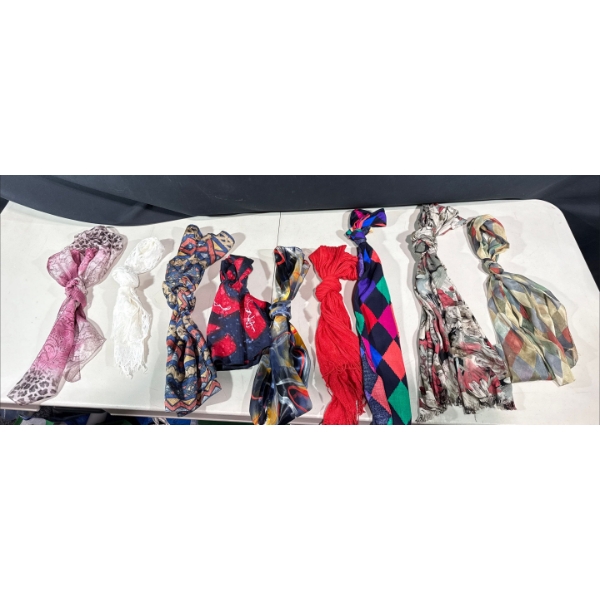 Colourful Scarves made of Varying Fabrics