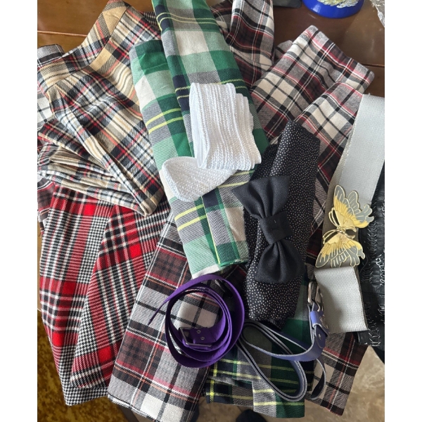 Irish Kilt Maker's kit - Flannel Fabric Squares Belts Bows & More
