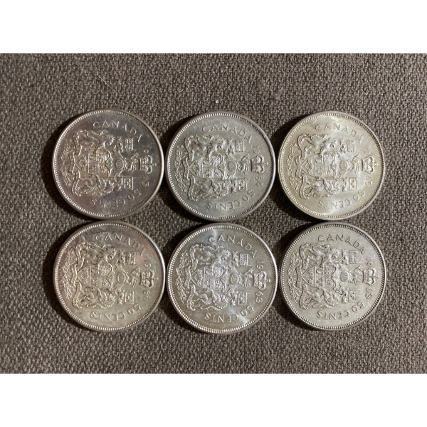 Canadian 50-cent Pieces 11.66 g Silver (.800)