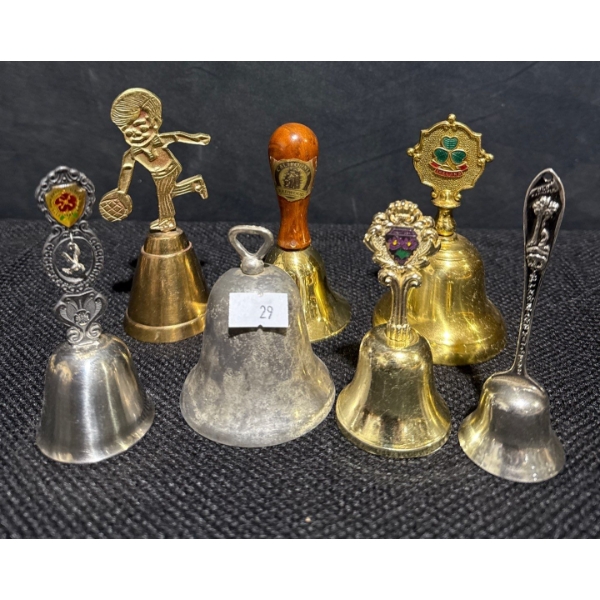 Vintage Hand Bells - Brass Souvenir Style Trophy Like Non Ferrous Metal Bells 4T