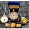 Image 1 : Selection of Vintage Pocket Watches Including Wristwatch