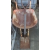 Image 9 : Aluminum Extension Ladder, Steel Wheelbarrow, and Metal Tow Bars Lot