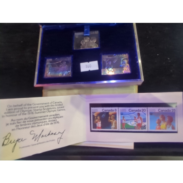 RCM 1976 Canada Montreal Olympic Set of 3x Stamps & Silver 99.99 Replicas