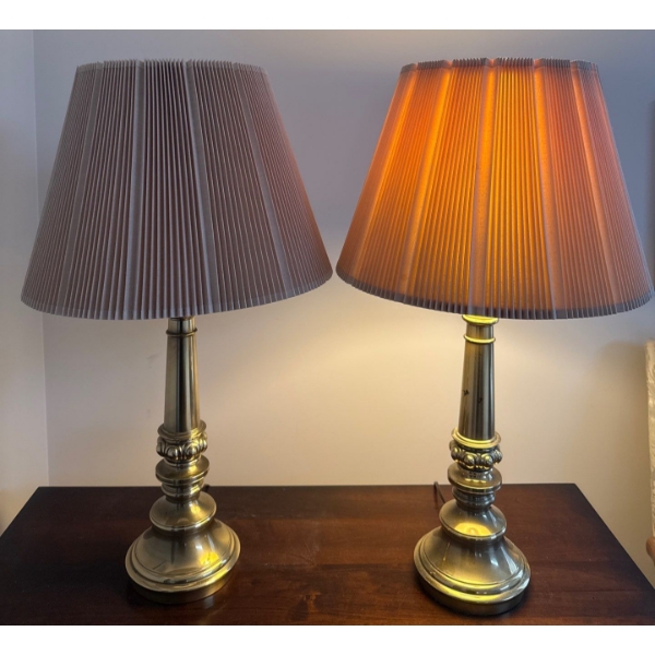 Vintage Stiffel Solid Brass Table Lamps 33"Tall
