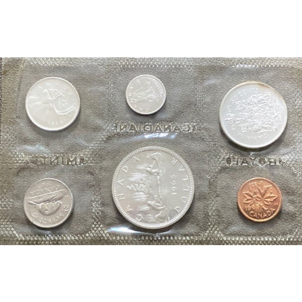 1965 Canadian Uncirculated Coin Set 80% Silver 1.11 Ounces